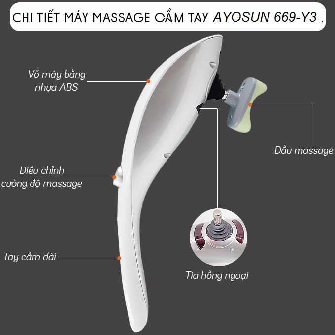 Máy Massage Cầm Tay 11 đầu Hàn quốc Ayosun CHính Hãng - Điện máy - Gia dụng Nam Hằng