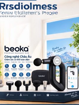 Súng massage cầm tay chuyên nghiệp Beoka D6 pro(full 10 đầu bắn)